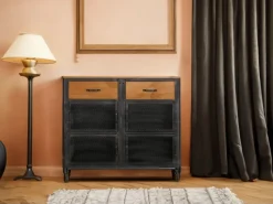 MCW Kommode N28 Schwarz Braun