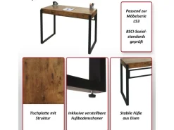 Hot MCW Konsolentisch L53 Marmor-Optik Grau 80x100x54cm Marmor Grau