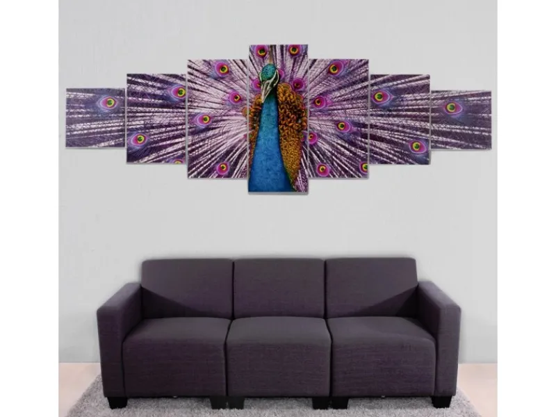 MCW Leinwandbild H375 XL Pfau 7-tlg.