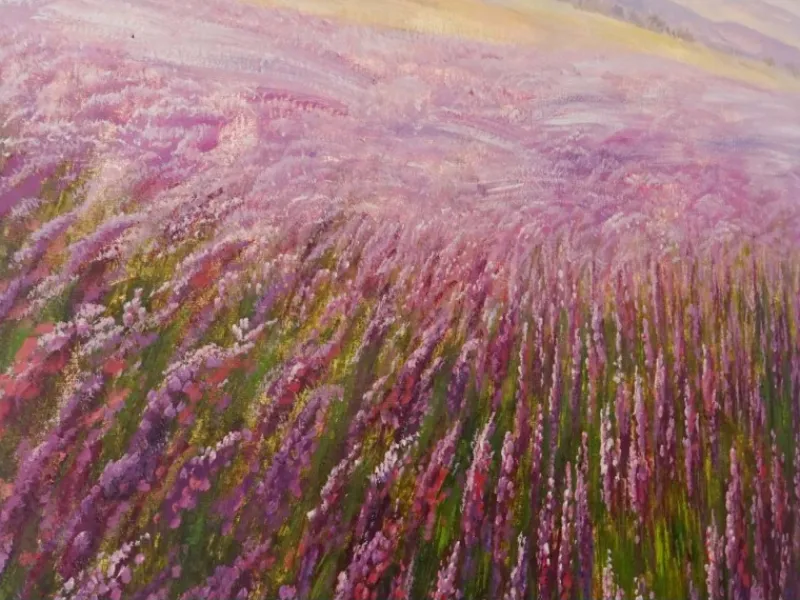 Hot MCW Ölgemälde Blumenfeld Handgemalt