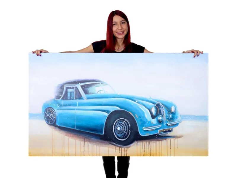 MCW Ölgemälde Oldtimer Handgemalt