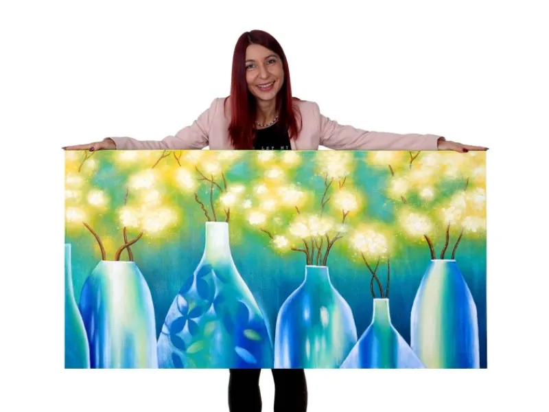 MCW Ölgemälde Vasen Handgemalt