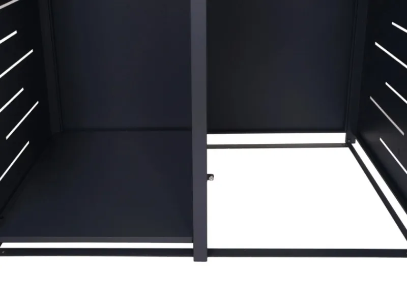 Outlet MCW Mülltonnenverkleidung E83-B Anthrazit Stahl 117x132x82cm