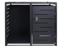 Outlet MCW Mülltonnenverkleidung E83-B Anthrazit Stahl 117x132x82cm