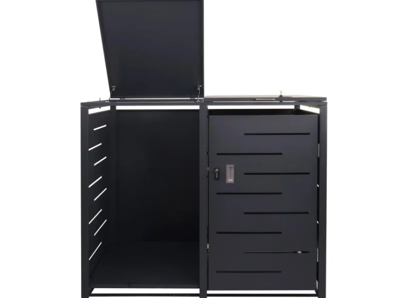 Outlet MCW Mülltonnenverkleidung E83-B Anthrazit Stahl 117x132x82cm