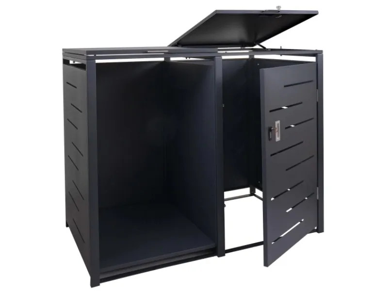 Outlet MCW Mülltonnenverkleidung E83-B Anthrazit Stahl 117x132x82cm