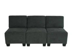 Hot MCW Modular 3-Sitzer Sofa Couch Moncalieri -Grau ohne Armlehnen Anthrazit