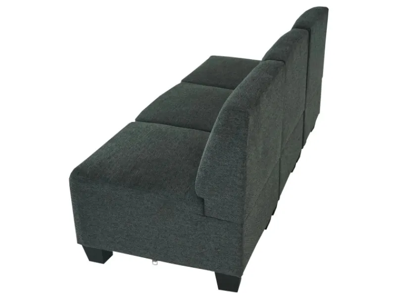 Hot MCW Modular 3-Sitzer Sofa Couch Moncalieri -Grau ohne Armlehnen Anthrazit