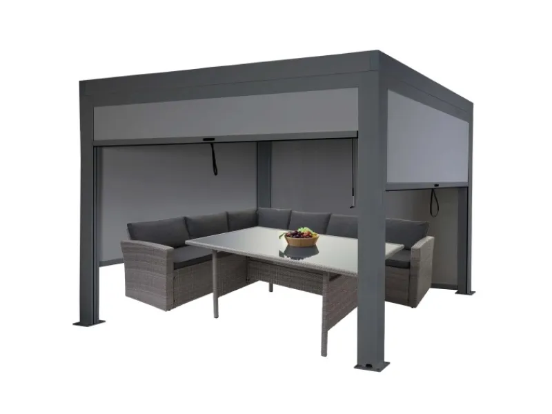 MCW Pergola L46 mit Seitenwand 3x3m