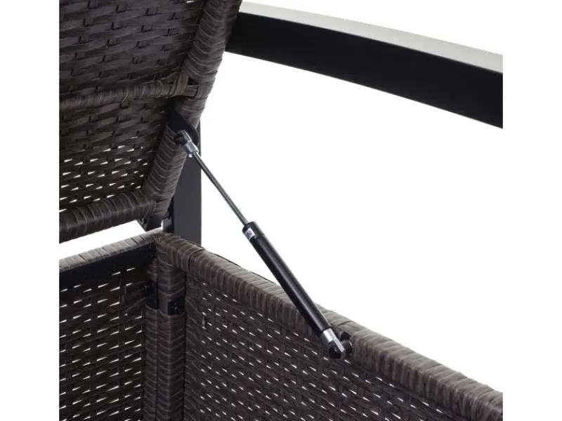 MCW Poly-Rattan 2er Sitzbank F39 -meliert Kissen