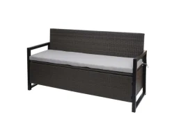 Outlet MCW Poly-Rattan 3er Sitzbank F39 Kissen Grau