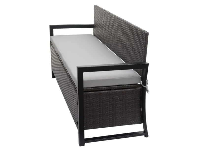 Outlet MCW Poly-Rattan 3er Sitzbank F39 Kissen Grau