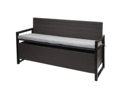 Outlet MCW Poly-Rattan 3er Sitzbank F39 Kissen Grau