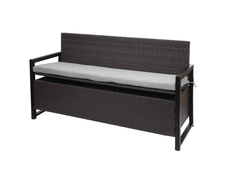 Outlet MCW Poly-Rattan 3er Sitzbank F39 Kissen Grau