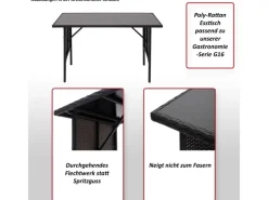MCW Poly-Rattan Esstisch G16