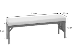 Online MCW Poly-Rattan Sitzbank G16 Kissen Dunkel Grau