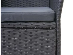 Online MCW Poly-Rattan Sitzbank mit Tisch E24 Kissen Dunkelgrau Schwarz