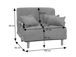 Best MCW Schlafsessel K29 Stoff Cord 330g/m² Blau