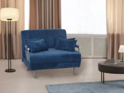 Best MCW Schlafsessel K29 Stoff Cord 330g/m² Blau