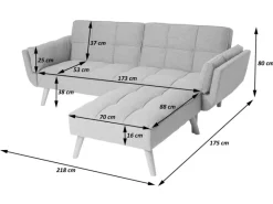 MCW Schlafsofa K18 Stoff/Textil