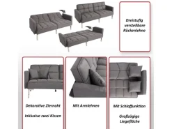 MCW Schlafsofa K65 Stoff/Textil
