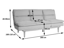 Outlet MCW Schlafsofa M79 Stoff/Textil Dunkelgrau