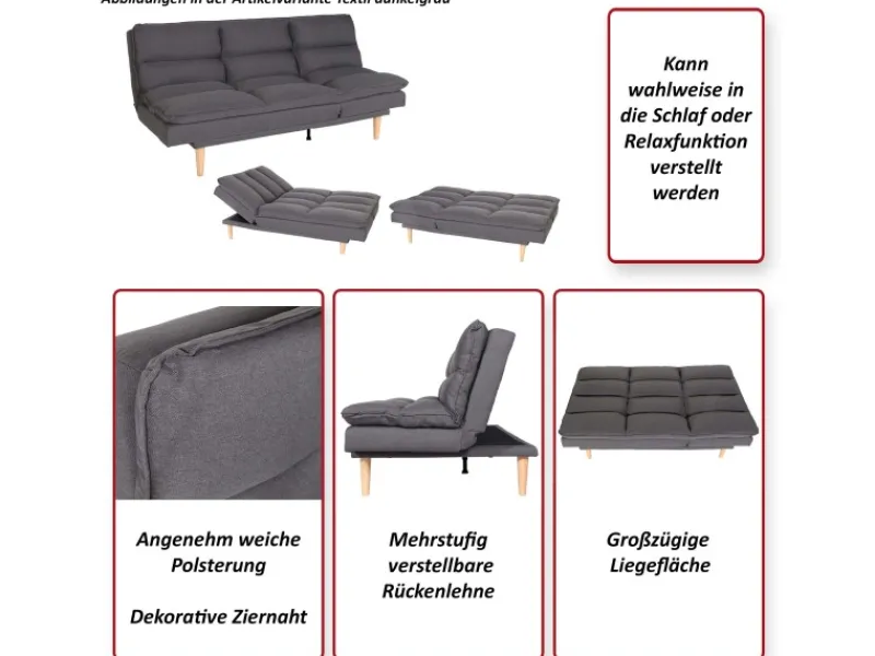 MCW Schlafsofa M79 Stoff/Textil Mint-