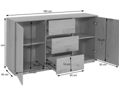 Best MCW Sideboard J78 -Optik Eiche