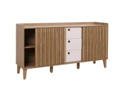 Hot MCW Sideboard M48 Schubladen Weiß Natur