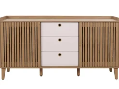 Hot MCW Sideboard M48 Schubladen Weiß Natur