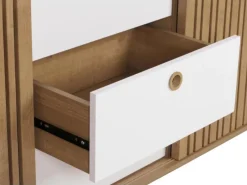 Hot MCW Sideboard M48 Schubladen Weiß Natur