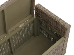 Clearance MCW Sitzbank Genua Rattan Staufach Grau-Braun