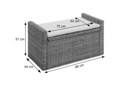 MCW Sitzbank Genua Rattan Staufach Honigfarben
