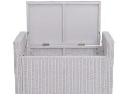 Clearance MCW Sitzbank Genua Rattan Staufach Weiß