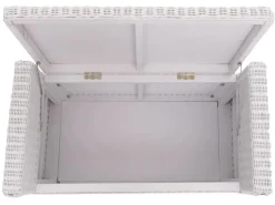 Clearance MCW Sitzbank Genua Rattan Staufach Weiß