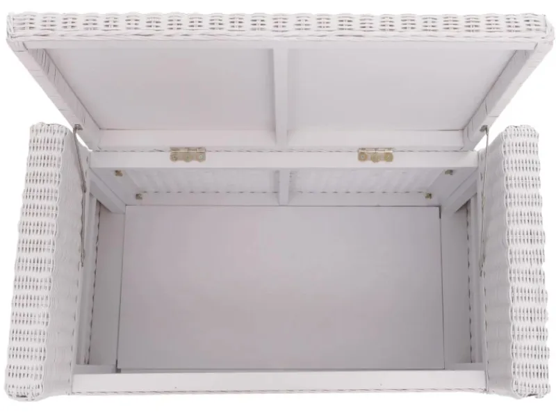 Clearance MCW Sitzbank Genua Rattan Staufach Weiß