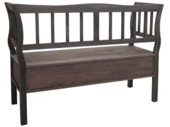 MCW Sitzbank H207 Staufach Shabby-Look Grau-Braun Shabby