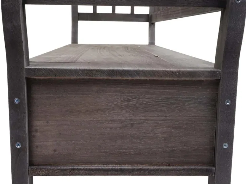MCW Sitzbank H207 Staufach Shabby-Look Grau-Braun Shabby