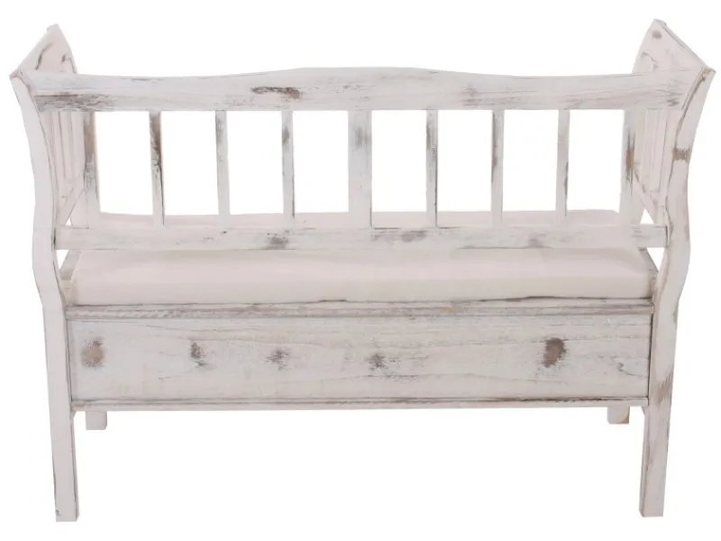 Online MCW Sitzbank H207 Staufach Shabby-Look Shabby Weiß