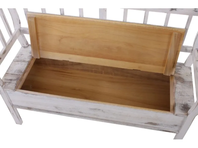 Online MCW Sitzbank H207 Staufach Shabby-Look Shabby Weiß