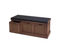 Online MCW Sitzbank J49 Aufbewahrungsboxen 47x110x40cm Polster Schwarz Braun