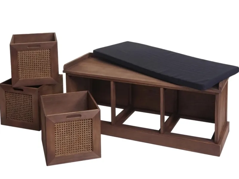 Online MCW Sitzbank J49 Aufbewahrungsboxen 47x110x40cm Polster Schwarz Braun