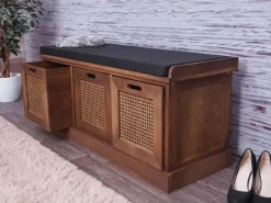 Online MCW Sitzbank J49 Aufbewahrungsboxen 47x110x40cm Polster Schwarz Braun