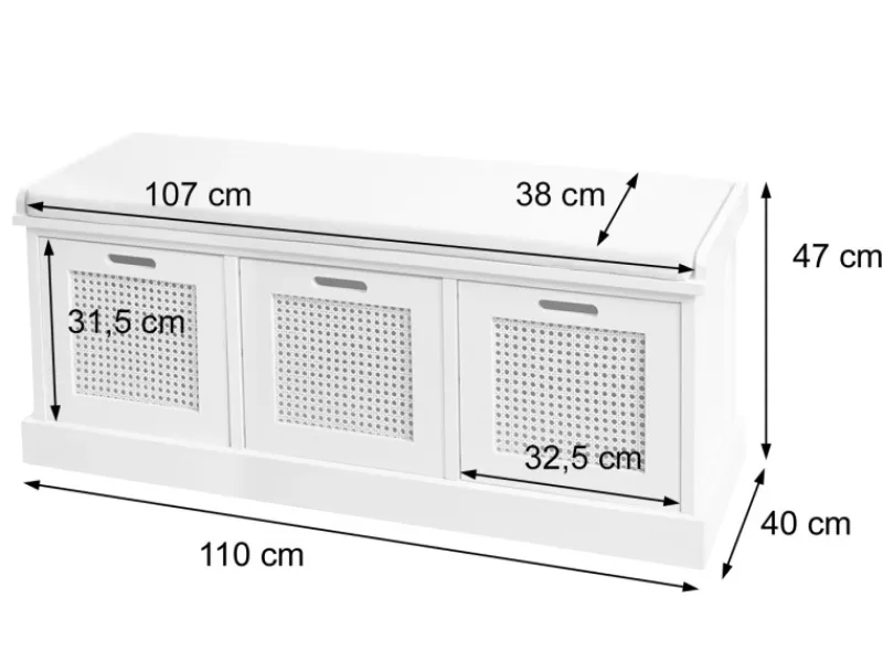 Online MCW Sitzbank J49 Aufbewahrungsboxen 47x110x40cm Polster Schwarz Braun