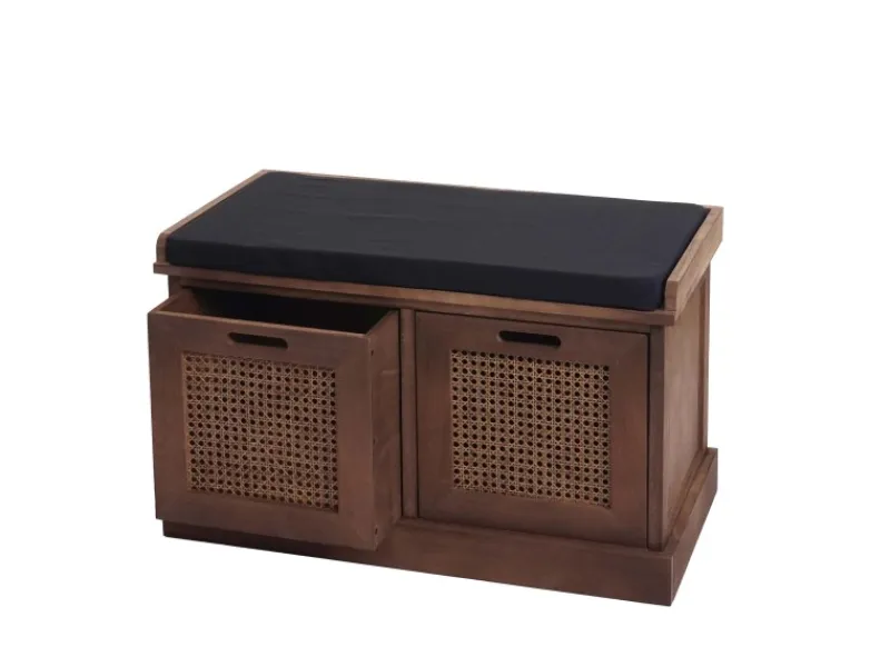 MCW Sitzbank J49 Aufbewahrungsboxen 47x75x40cm Polster Schwarz