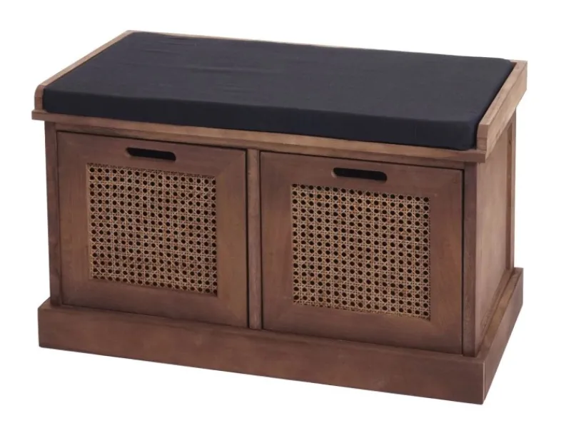 MCW Sitzbank J49 Aufbewahrungsboxen 47x75x40cm Polster Schwarz