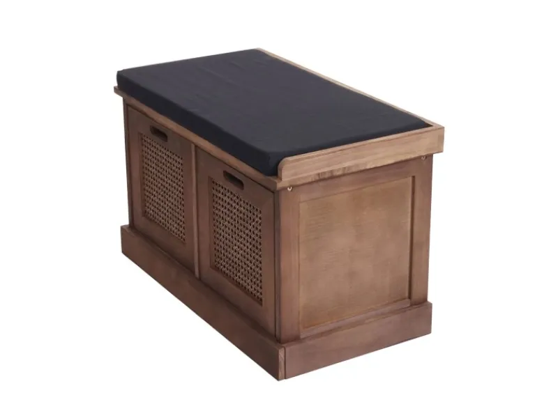 MCW Sitzbank J49 Aufbewahrungsboxen 47x75x40cm Polster Schwarz