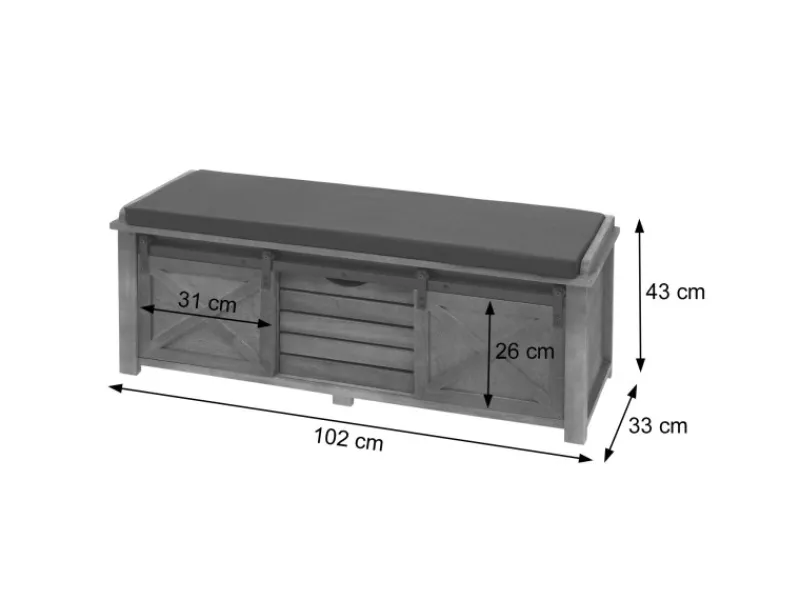 MCW Sitzbank mit Staufächern H53 Braun