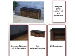MCW Sitzbank mit Staufächern H53 Braun