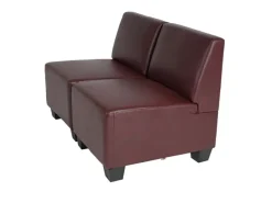 MCW 2-Sitzer Moncalieri Rot-Braun ohne Armlehnen